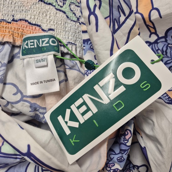 Kenzo Kids Girls 12A Tiger Mountain Print Cotton Tiered Dress NWT Tween - Picture 7 of 8